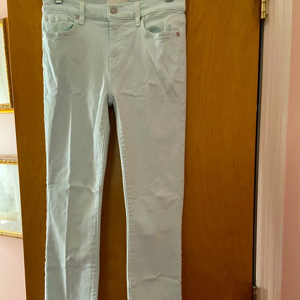 7 for All Mankind skinny jeans in very light green